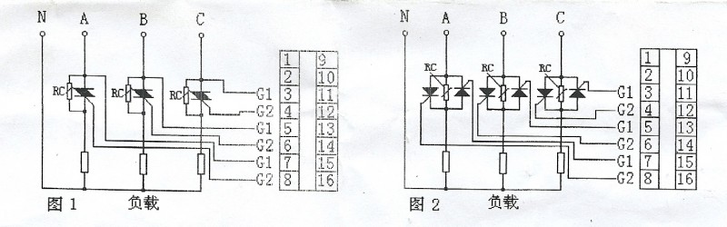 l接线方式  nfpkc-2移相触发器可以触发三个≤800a的单向可控硅