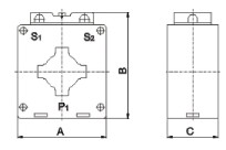 BH-0.66/30I,BH-0.66/40I,BH-0.66/50I,BH-0.66/60I,BH-0.66/80I,BH-0.66/100I,BH-0.66/120I型户内,全封闭,塑壳式电流互感器外型尺寸图